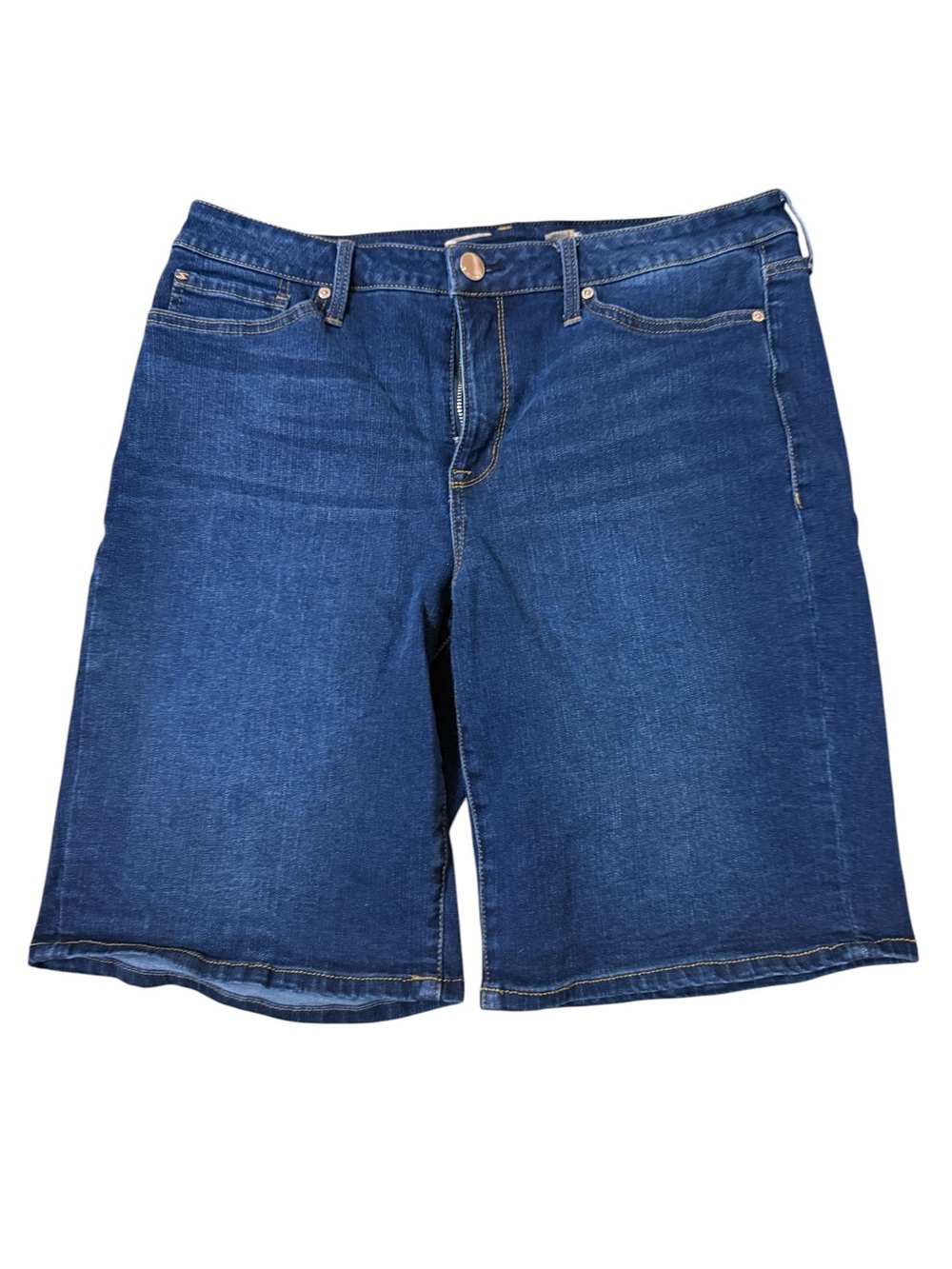 Seven7 Sunset Bermuda Dark Blue Denim Shorts- Size 16- Dark Wash
